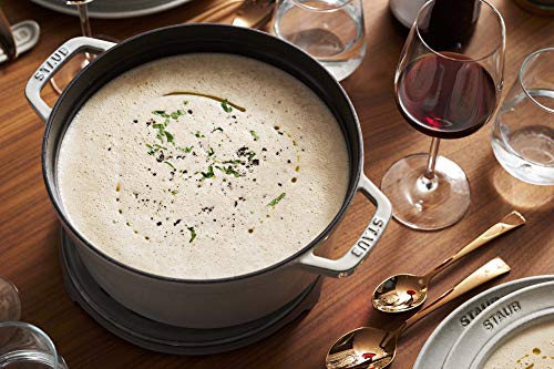 STAUB Cast Iron Dutch Oven 5.5-qt Round Cocotte, Black Matte P4487