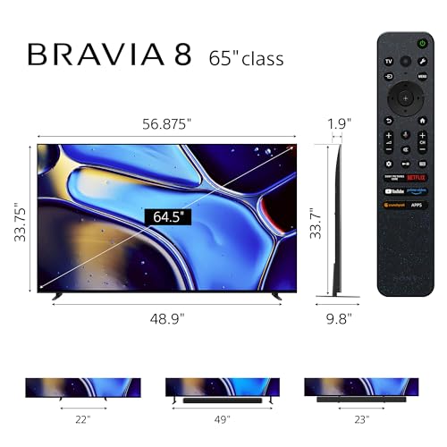 Sony 65 Inch BRAVIA 8 OLED 4K Ultra HD Smart Google TV K986478