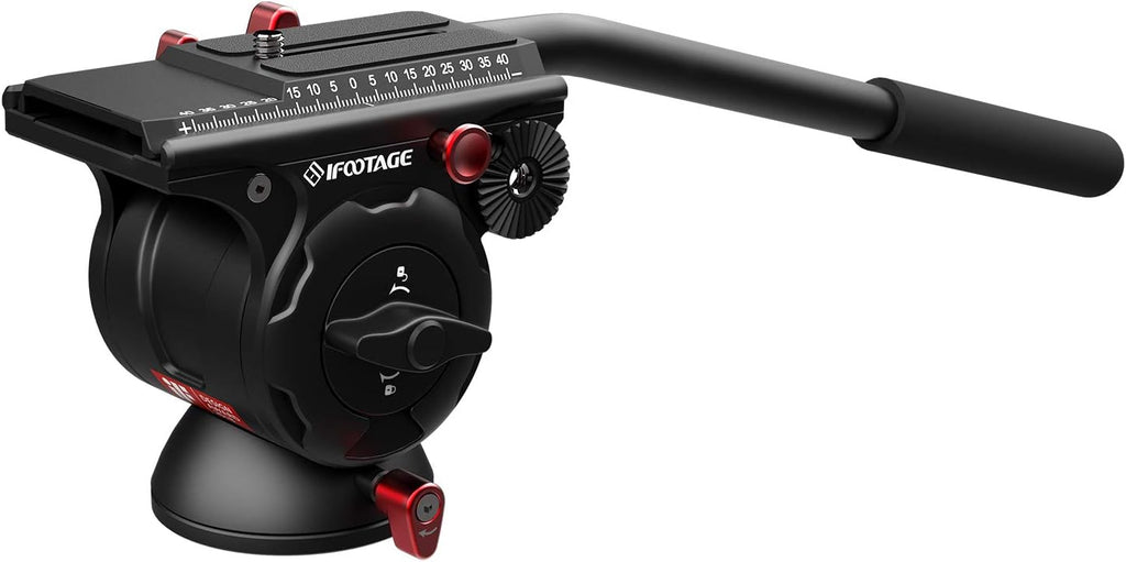 IFOOTAGE Video Tripod Head Fluid Drag Pan Head for DSLR Cameras, Camcorder, Monopod and Tripods