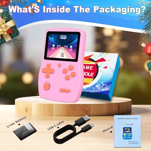 Great Boy 32 Bit Handheld Game Console with 139 Games, 3.0 Inch IPS Screen, Blue G9348