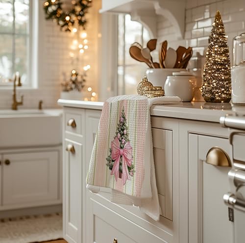 Christmas Tree Kitchen Towels - Neutral Christmas Hand Towels, 16 x 24 Inch V47794