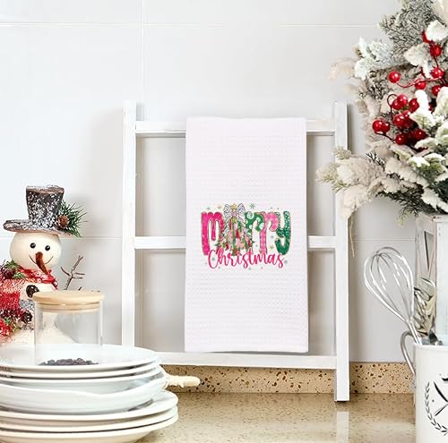 Christmas Tree Kitchen Towels - Neutral Christmas Hand Towels, 16 x 24 Inch V47794