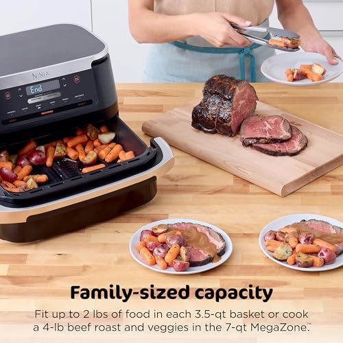 Ninja DZ401 Foodi 10 Quart DualZone XL 2-Basket Air Fryer, Grey L260