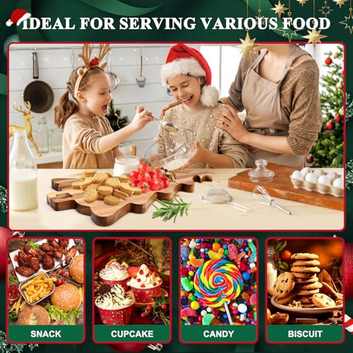 16.5" Acacia Wood Christmas Tree Charcuterie Board with Handle N850544