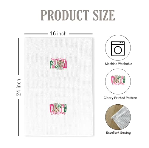 Christmas Tree Kitchen Towels - Neutral Christmas Hand Towels, 16 x 24 Inch V47794