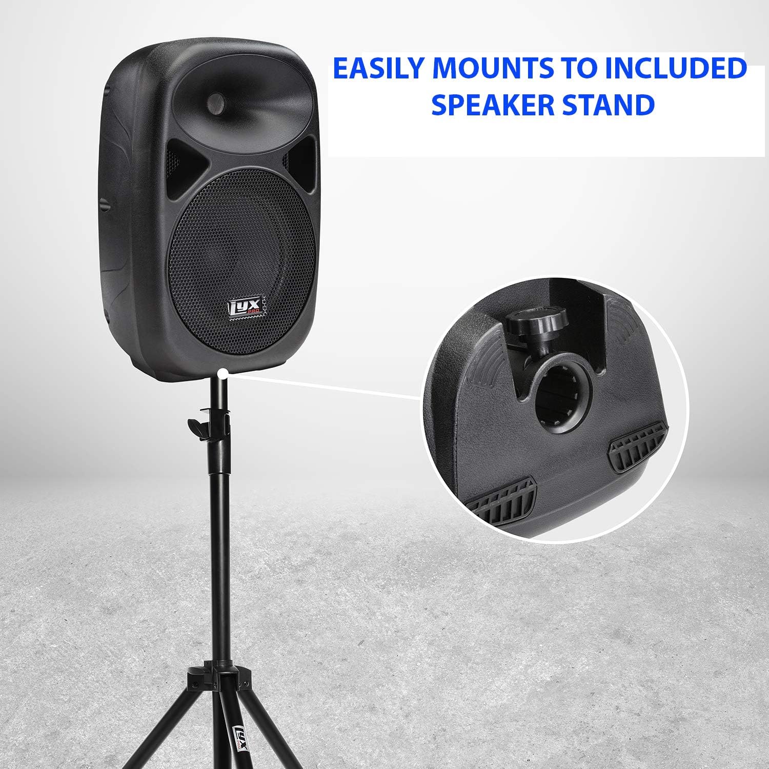 LyxPro SPA15 15 Portable PA Speaker System with Tripod Stand B731014