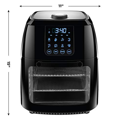 CHEFMAN Multifunctional Digital Air Fryer Rotisserie Dehydrator Convection Oven, 10L, Black H5903