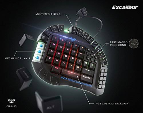Aula Excalibur Master One-Hand Gaming Keyboard RGB Backlight Mechanical P545