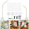 AerWo Balloon Arch Kit 9.35FT & 6FT with Gold Frame Stand for Wedding Party Decor C288064