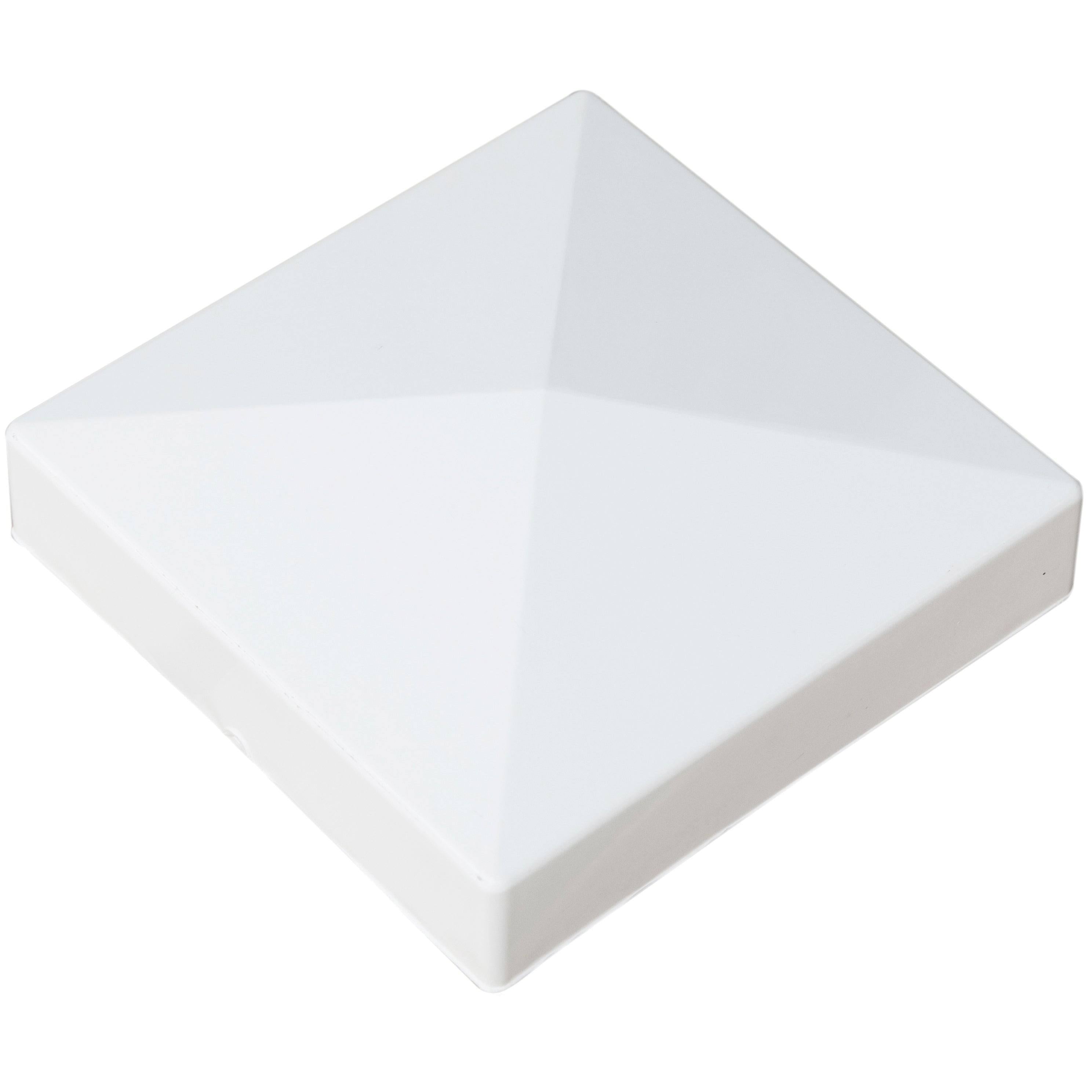 Gardenised Pack of 2 3-Rail Line Posts with Cap Outdoor Vinyl Fence V98801