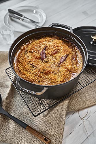 STAUB Cast Iron Dutch Oven 5.5-qt Round Cocotte, Black Matte P4487