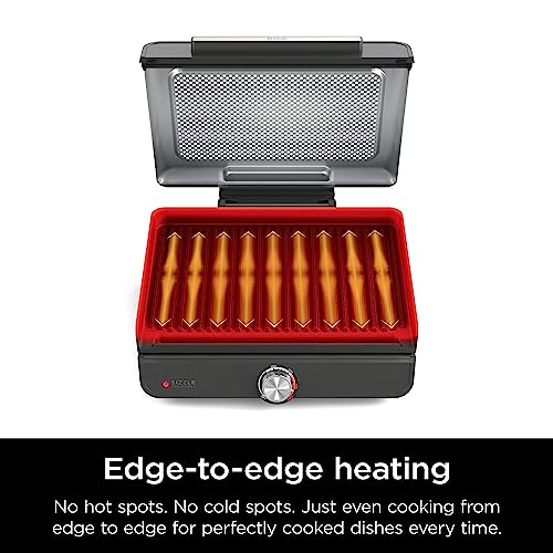 Ninja Griddle and Indoor Grill, 14" Electric, Nonstick, Dishwasher Safe, Silver D242