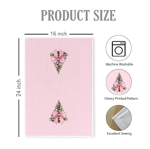 Christmas Tree Kitchen Towels - Neutral Christmas Hand Towels, 16 x 24 Inch V47794