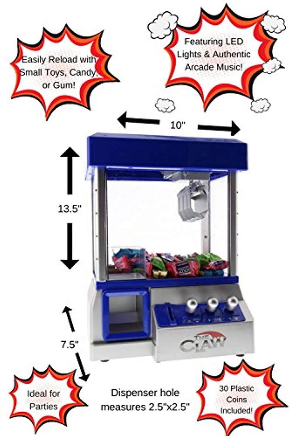The Claw Electronic Candy Grabber Machine Arcade Game with LED Lights, Blue F39207