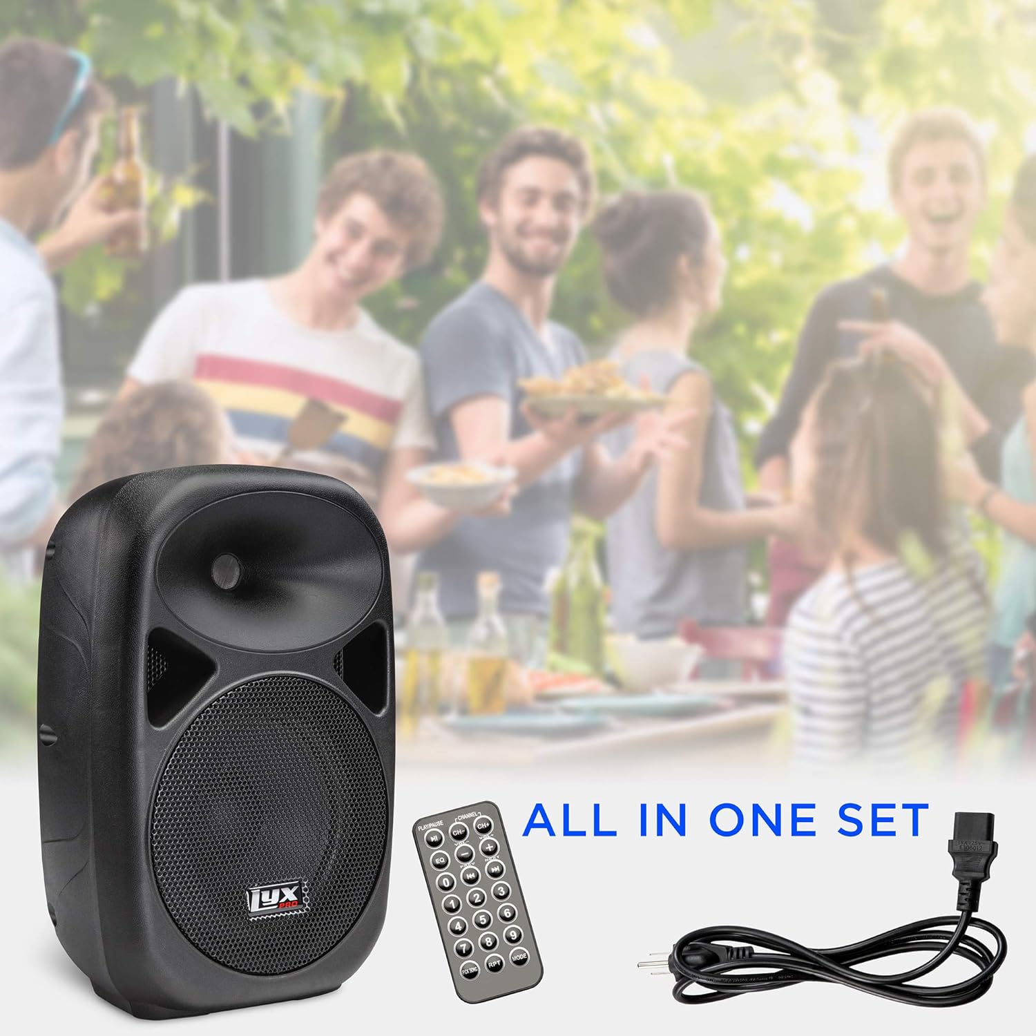 LyxPro SPA15 15 Portable PA Speaker System with Tripod Stand B731014