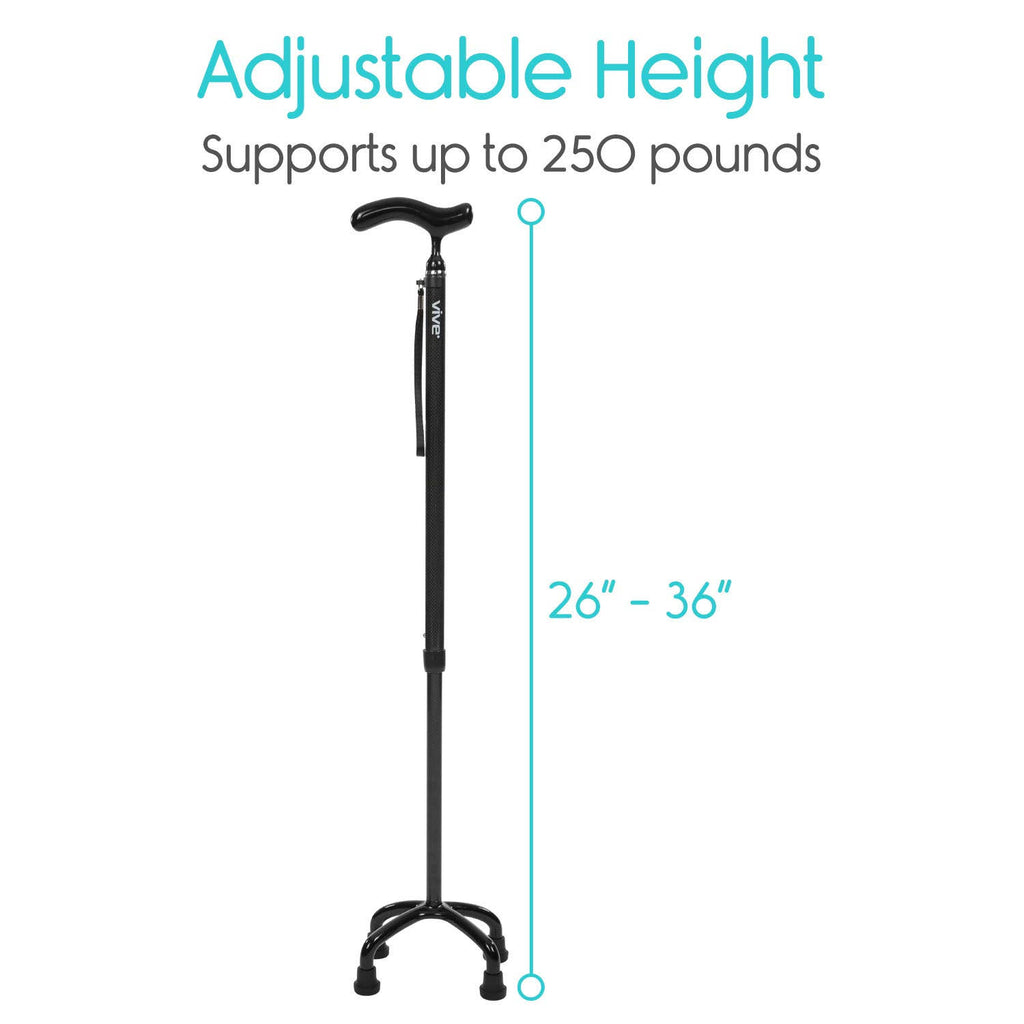 Vive Carbon Fiber Quad Cane - Lightweight Walking Stick W153