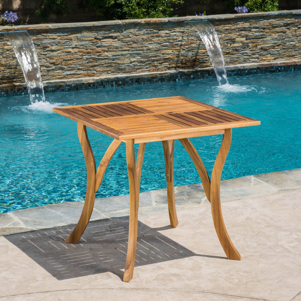 Christopher Knight Home Hermosa Outdoor Acacia Wood Square Dining Table Gray U758268