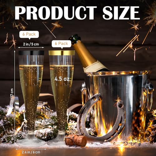 36 Pcs Plastic Champagne Flutes 4.5 oz Clear Toasting Glasses for Party V61372