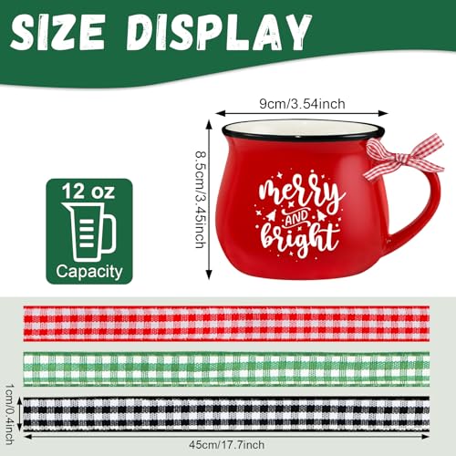 Classic Christmas Coffee Mug Set of 4, 12 oz Ceramic with Gift Box V15146