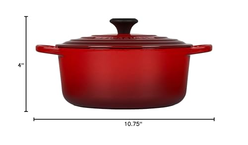 Le Creuset Enameled Cast Iron Signature Round Dutch Oven, 5.5 qt., Cerise K9543
