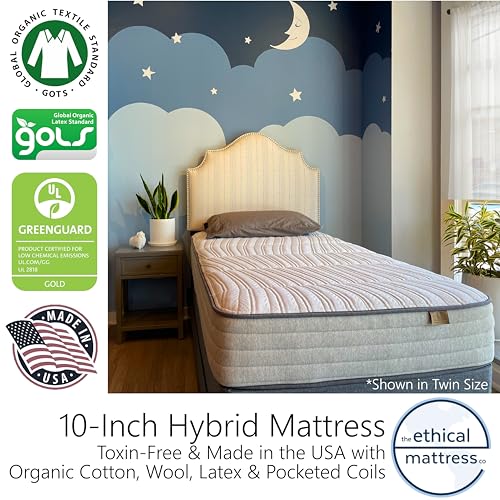 Ethical Mattress CO 10" Toxin-Free Hybrid Mattress, Queen H10280
