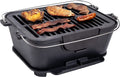 Bruntmor Pre-Seasoned Hibachi-Style Portable Cast Iron Charcoal Rectangle BBQ Grill, 14" x 12" Grilling Surface
