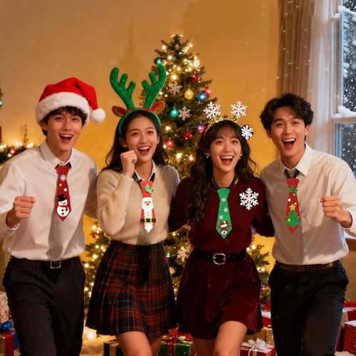 Funny Christmas Decorative Neckties for Men Women, 4 Pack Z281102
