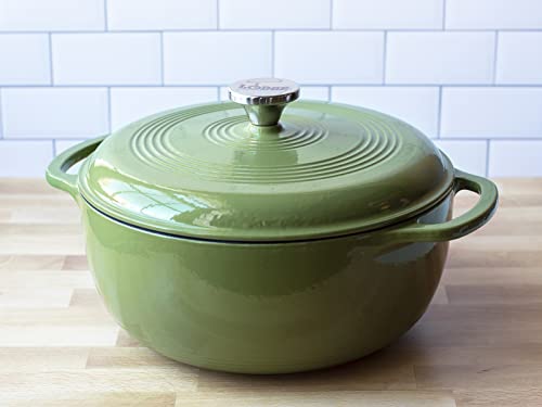 Lodge 6 Quart Enameled Cast Iron Dutch Oven with Lid, Indigo A835868