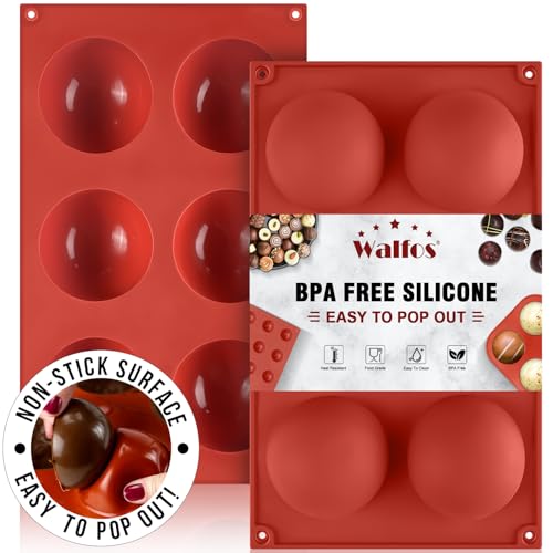 Silicone Mold for Baking, Half Sphere Chocolate Cake Jelly Mold (2 Packs) L40364