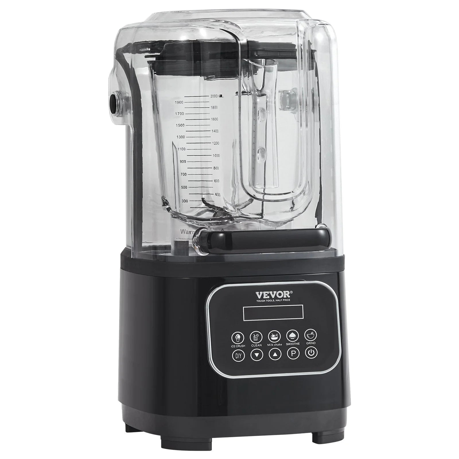 VEVOR Professional Blender with Shield - Commercial 68 oz Stainless Steel U694819