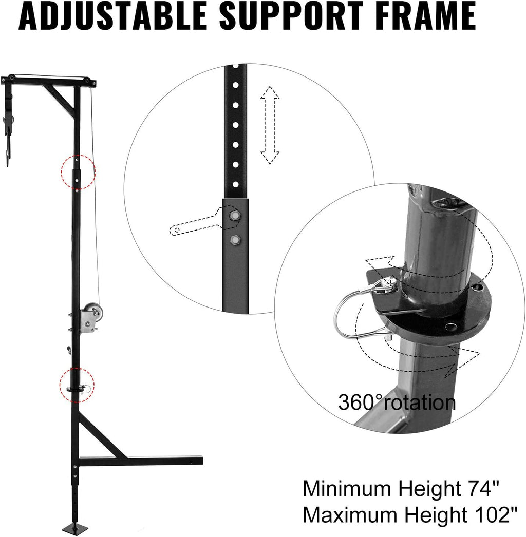 VEVOR Hitch Mounted Deer Hoist 500lbs with Winch Gambrel Set D387
