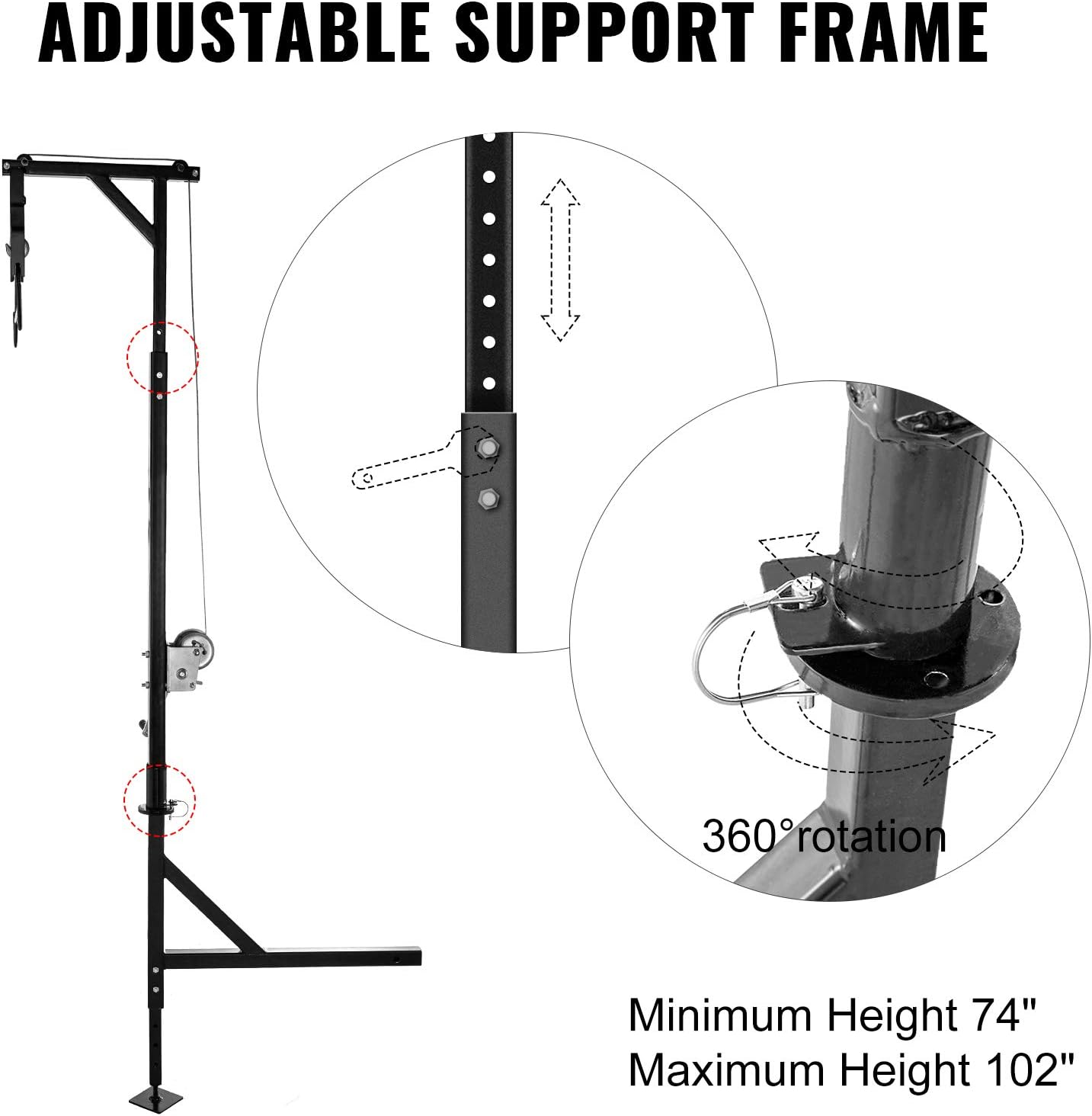 VEVOR Hitch Mounted Deer Hoist 500lbs with Winch Gambrel Set D387
