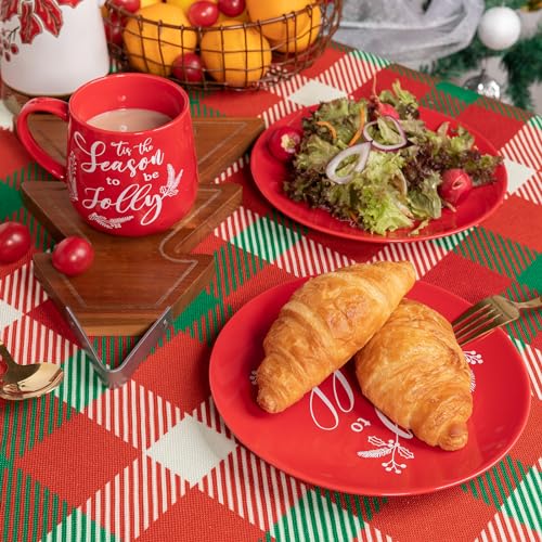 LEHAHA Ceramic Christmas Coffee Mug Set of 6, 16 oz Holiday Drinkware O6901