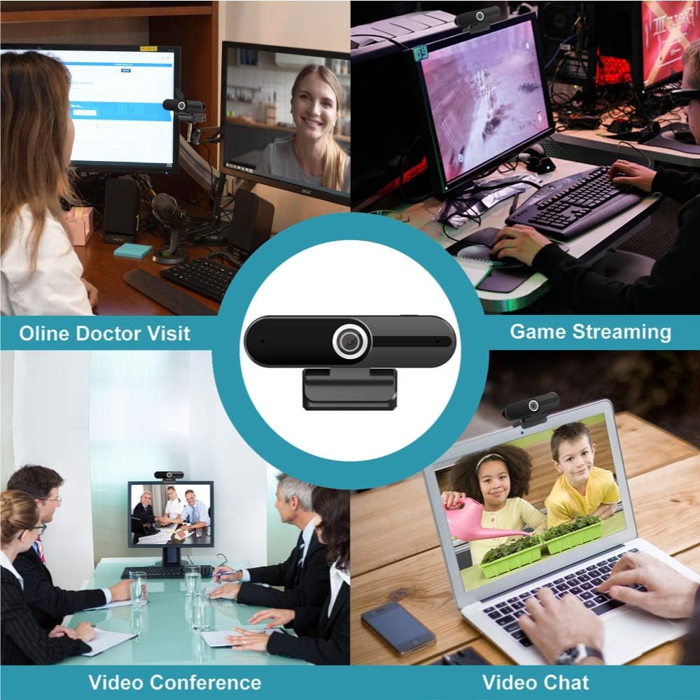 4K Webcam with Microphone and Privacy Cover, 2 Pack O6856