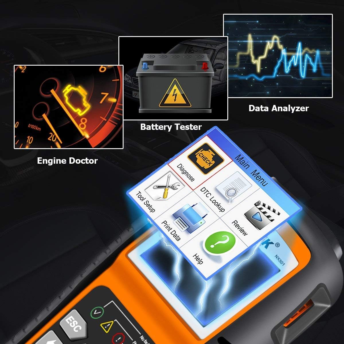 NEXPEAK NX501 OBD2 Scanner Enhanced Code Reader for All OBDII Vehicles After 1996 I28366