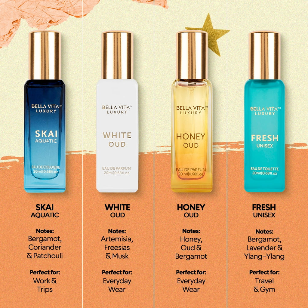Bella Vita Organic Unisex Luxury Perfume Gift Set 4x20ml Eau De Parfum Z612