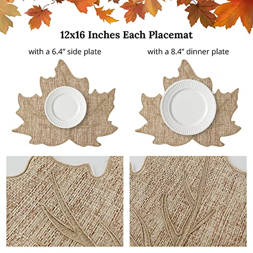 Snowflake Burlap Christmas Placemats Set of 4 for Round Table H634