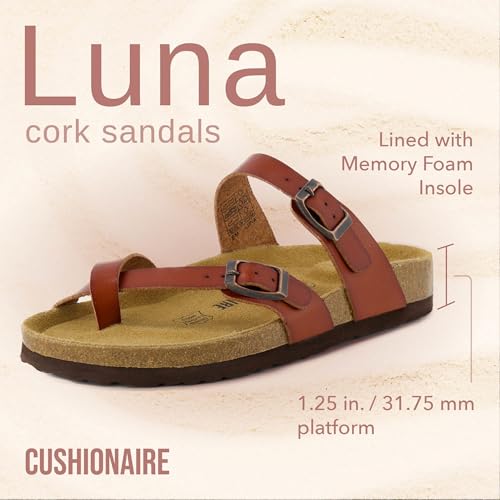 CUSHIONAIRE Women's Luna Cork Footbed Sandal I795
