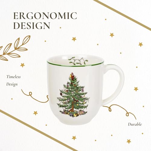 Spode Christmas Tree Cafe Mug 14 Oz Ceramic Holiday Coffee Mug T294
