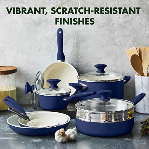 GreenPan Rio 16 Piece Cookware Set, Hard Anodized Ceramic Nonstick, Black C3064