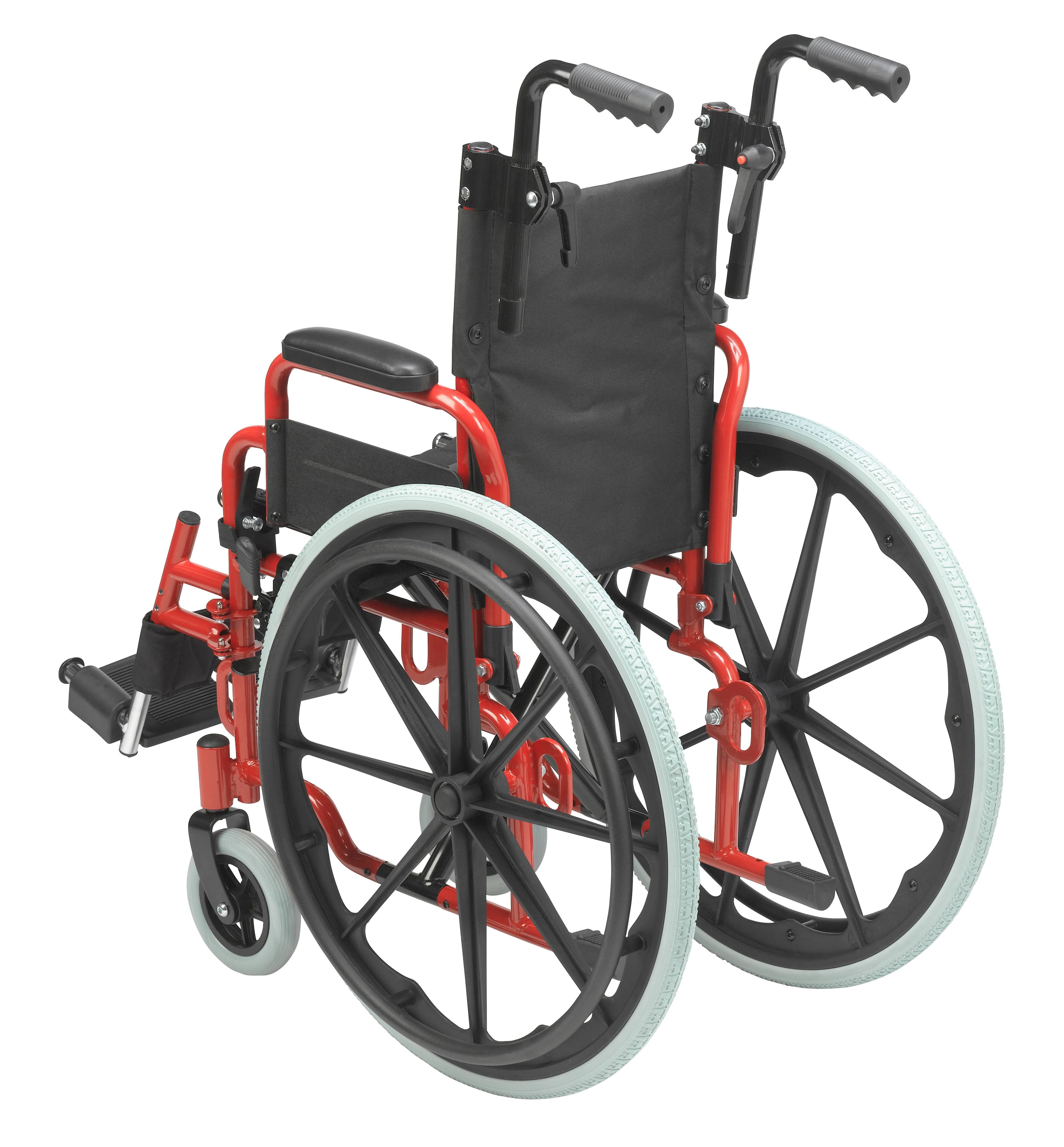 Drive Medical Wallaby Pediatric Folding Wheelchair 12x22 Red I39121