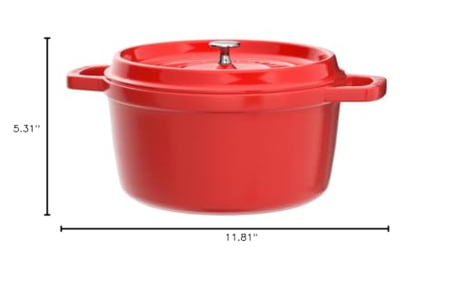 STAUB Cast Iron Dutch Oven 5.5-qt Round Cocotte, Black Matte P4487