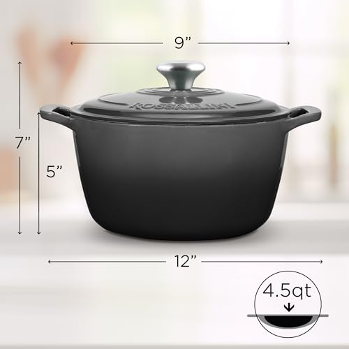 Signature Enameled Cast Iron Dutch Oven 5.5Q with Lid, Oyster Grey A277