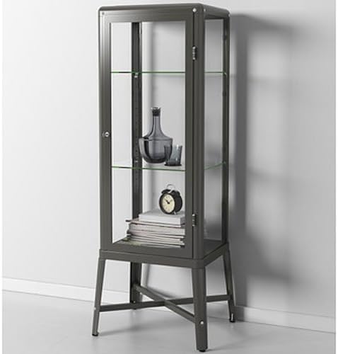 Ikea Fabrikor Glass Door Cabinet , Dark Gray, Lockable , Industrial Design