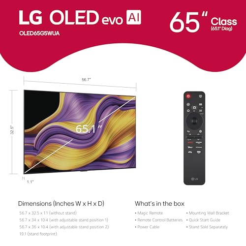 LG 55-Inch Class OLED evo AI 4K G5 Series Smart TV C8860