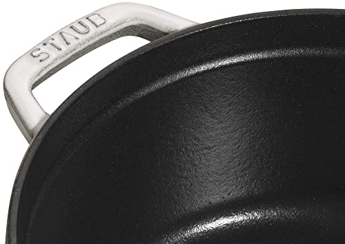 STAUB Cast Iron Dutch Oven 5.5-qt Round Cocotte, Black Matte P4487