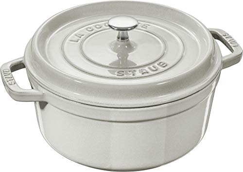 STAUB Cast Iron Dutch Oven 5.5-qt Round Cocotte, Black Matte P4487