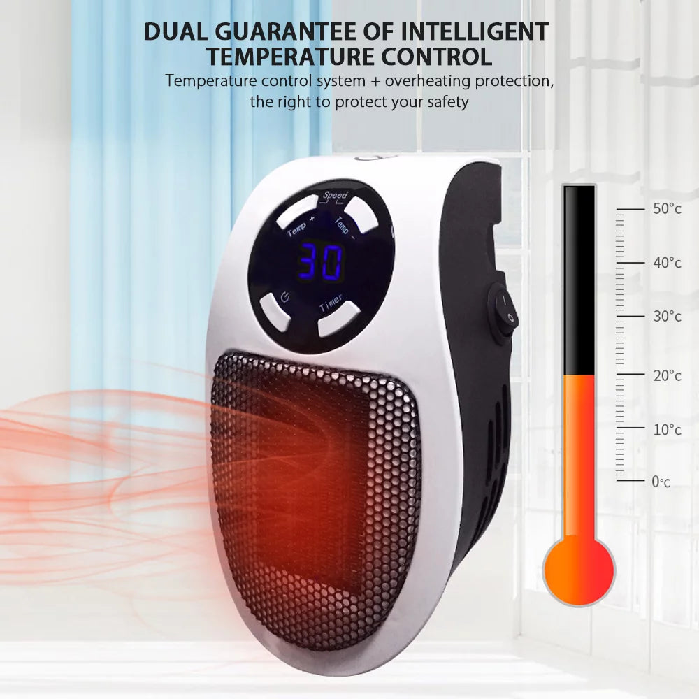 Ponyta 500W Plug-in Space Heater with Thermostat & Timer E861