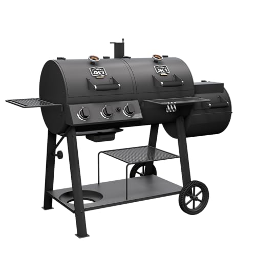 Oklahoma Joe's Canyon Combo Charcoal and Gas Smoker & Grill, Black F6323