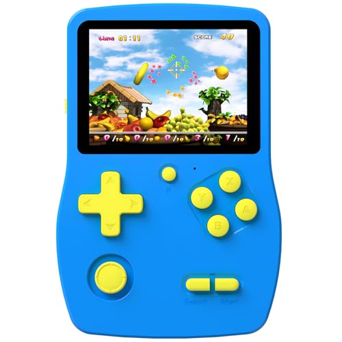 Great Boy 32 Bit Handheld Game Console with 139 Games, 3.0 Inch IPS Screen, Blue G9348